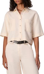 rag & bone Ultra Featherweight Lenna Crop Denim Button-Up Shirt