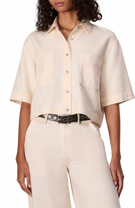 rag & bone Ultra Featherweight Lenna Crop Denim Button-Up Shirt