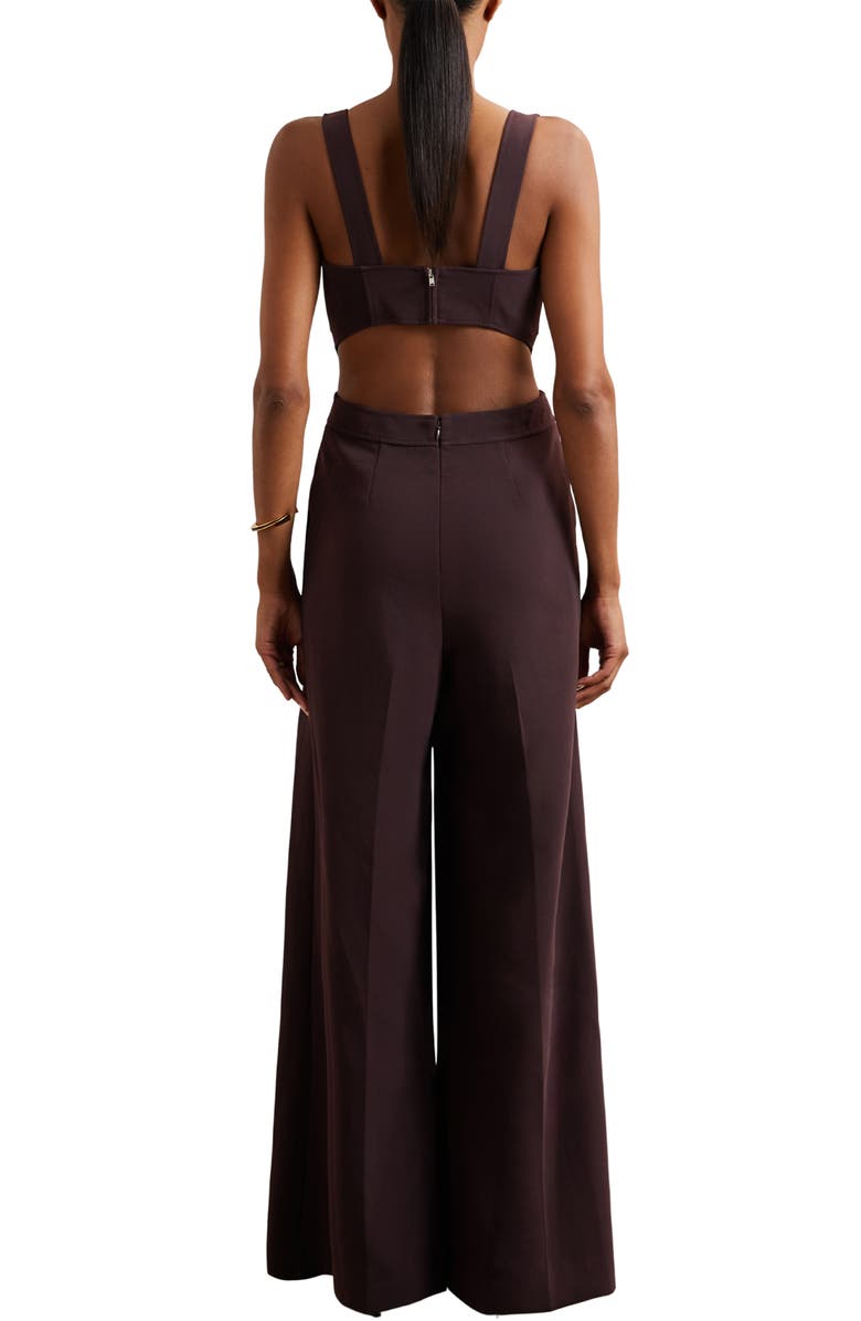 Reiss Dion Pleated Sleeveless Wide Leg Jumpsuit, Alternate, color, Burgundy