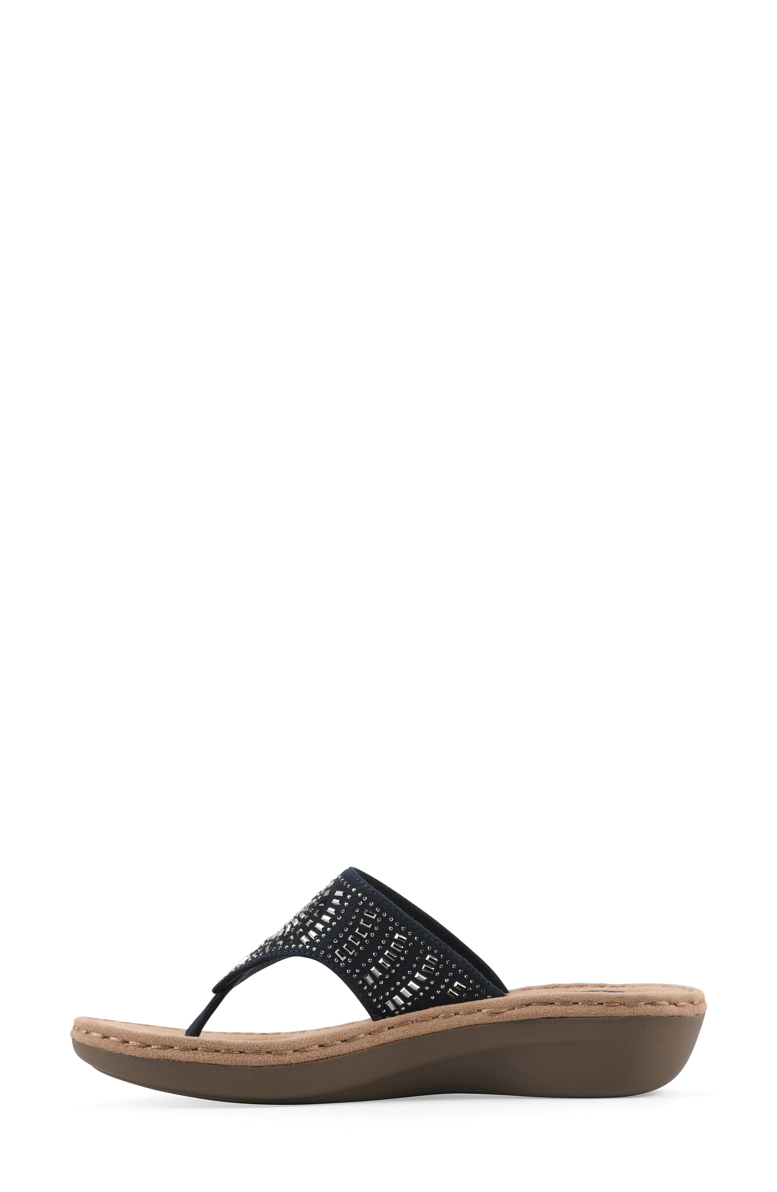 Cienna Thong Sandal - Wide Width, Alternate, color, NAVY FABRIC