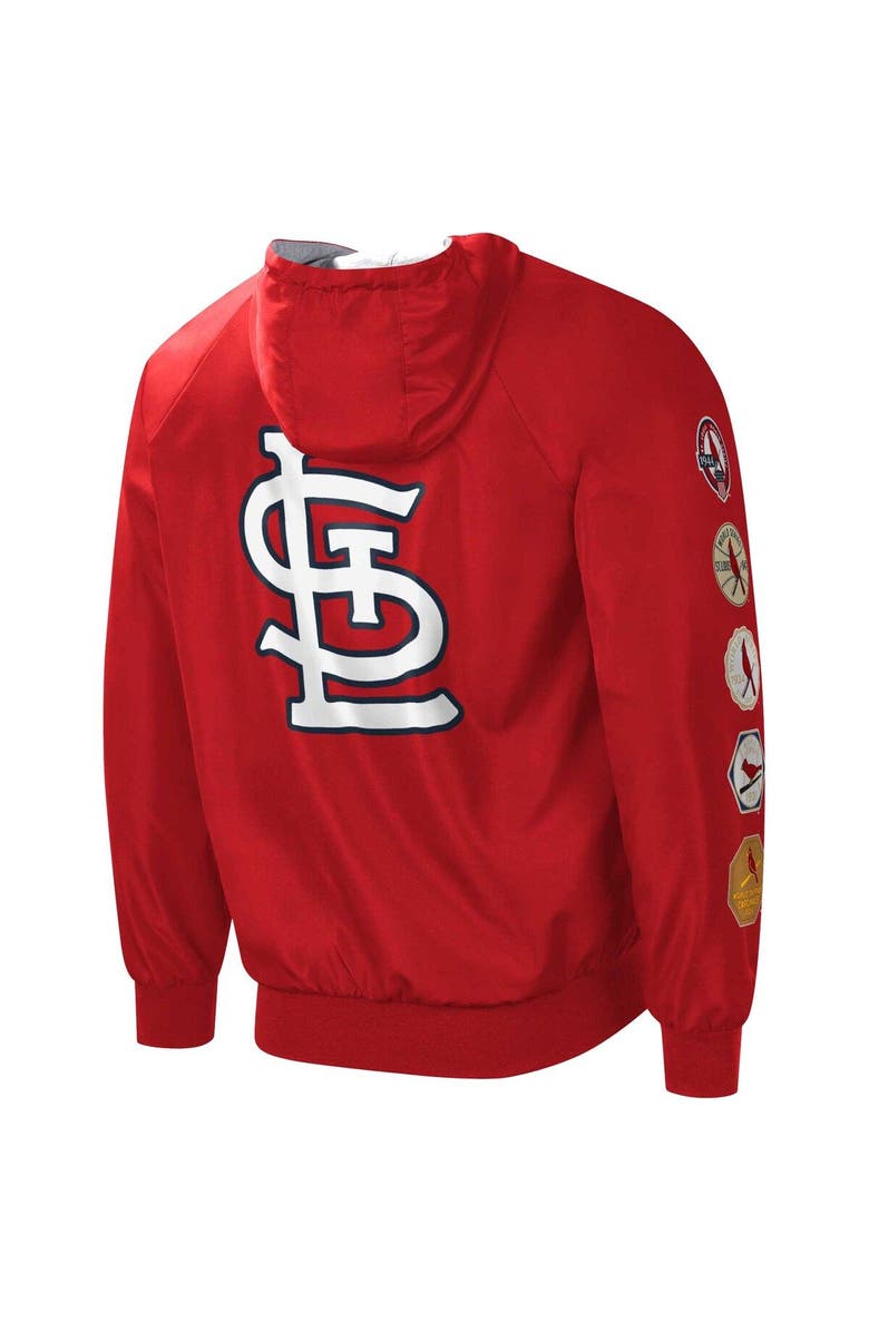 G-III SPORTS BY CARL BANKS Men's G-III Sports by Carl Banks Red/Heather Gray St. Louis Cardinals Southpaw Reversible Raglan Hoodie Full-Zip Jacket, Alternate, color, Red
