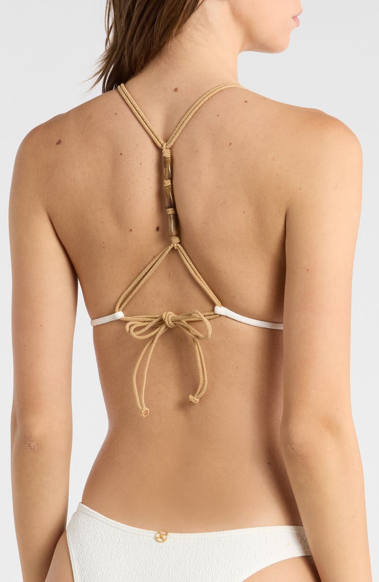 ViX Paula Hermanny Firenze Crinkle T-Back Bikini Top, Alternate, color, White