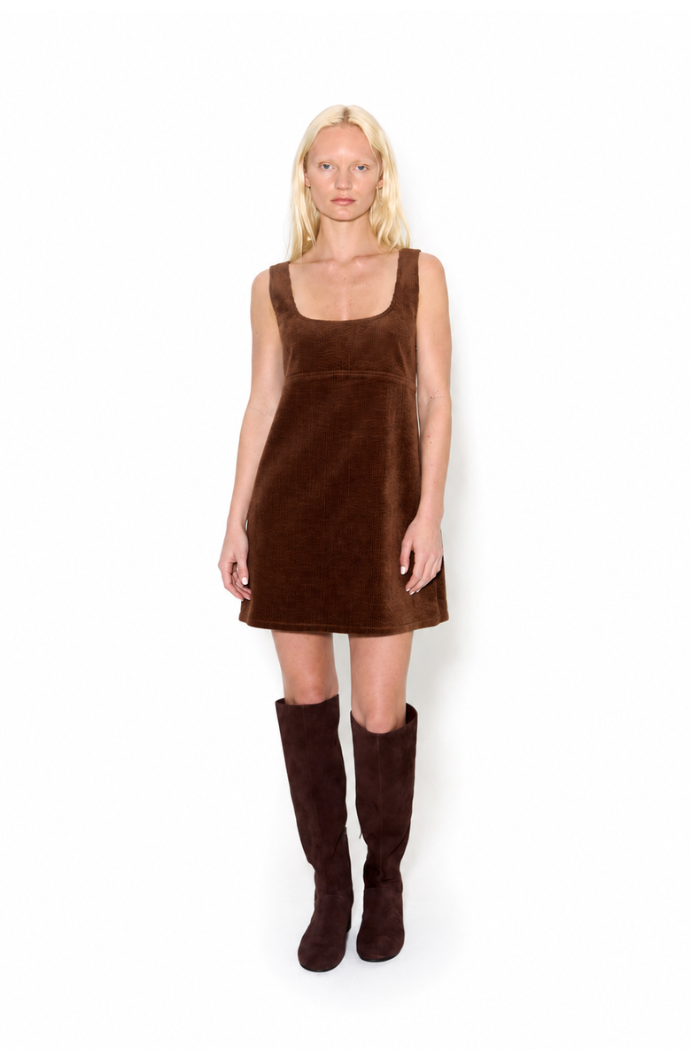 SIMONMILLER Sahara Corduroy Mini Dress - Choco Brown, Alternate, color, Choco Brown