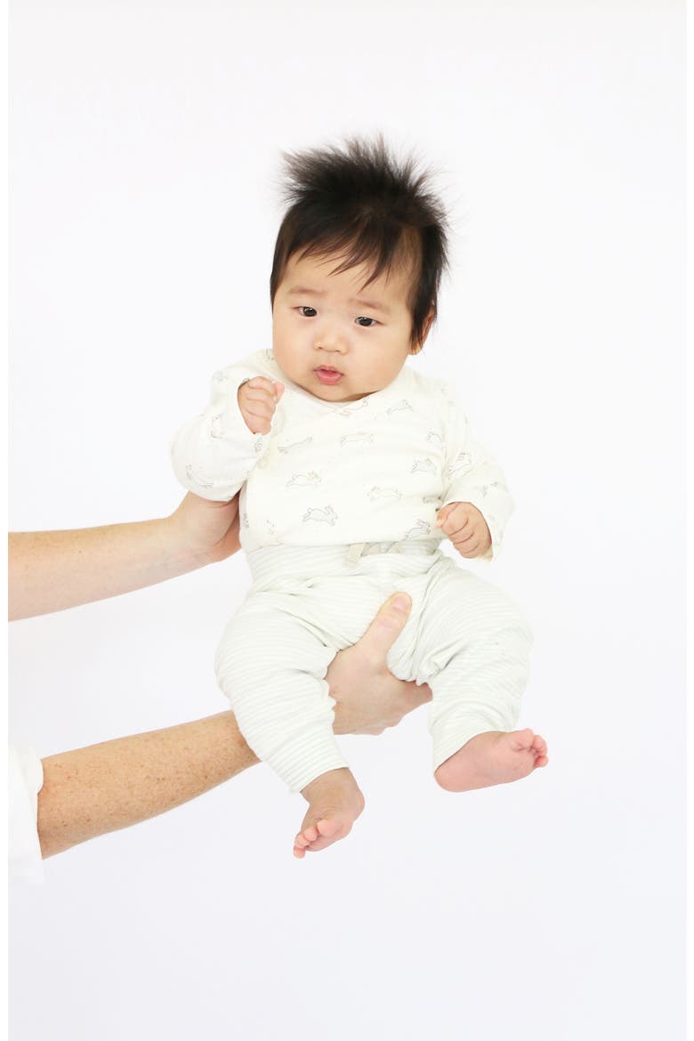 Tiny Bunny Bodysuit, Pants & Hat Set, Alternate, color, IVORY