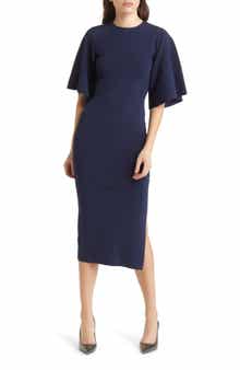 Lounia Fluted Sleeve Body-Con Sweater Dress