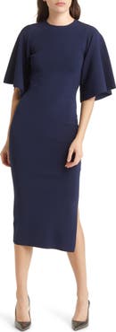 Ted Baker London Lounia Fluted Sleeve Body-Con Sweater Dress