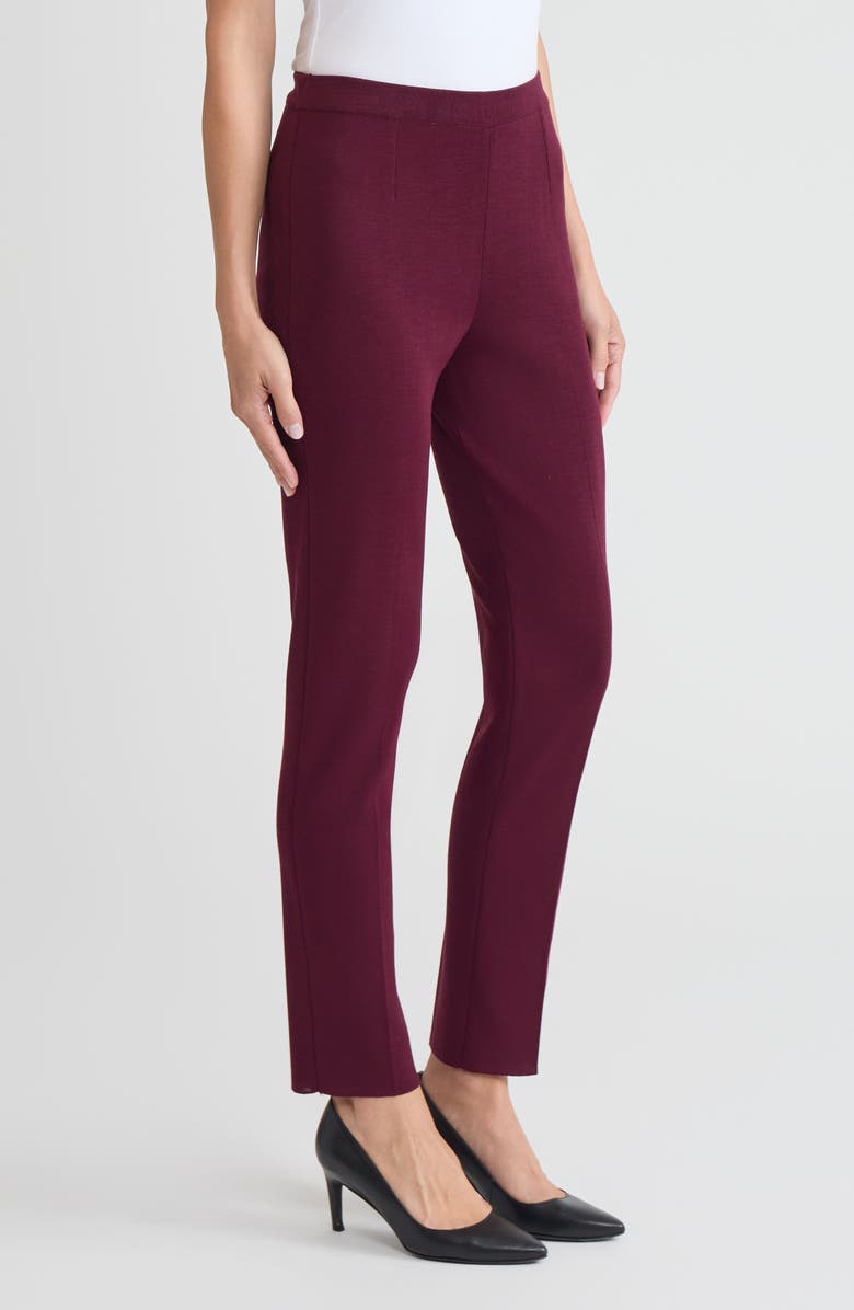 Ming Wang Straight-Leg Knit Pants, Alternate, color, Midnight Violet