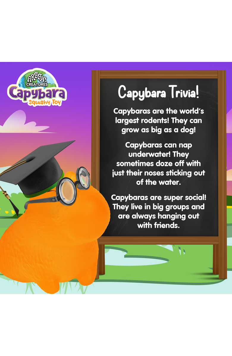 Power Your Fun Capybara Squishy Toy Version 1, Alternate, color, Purple And Orange