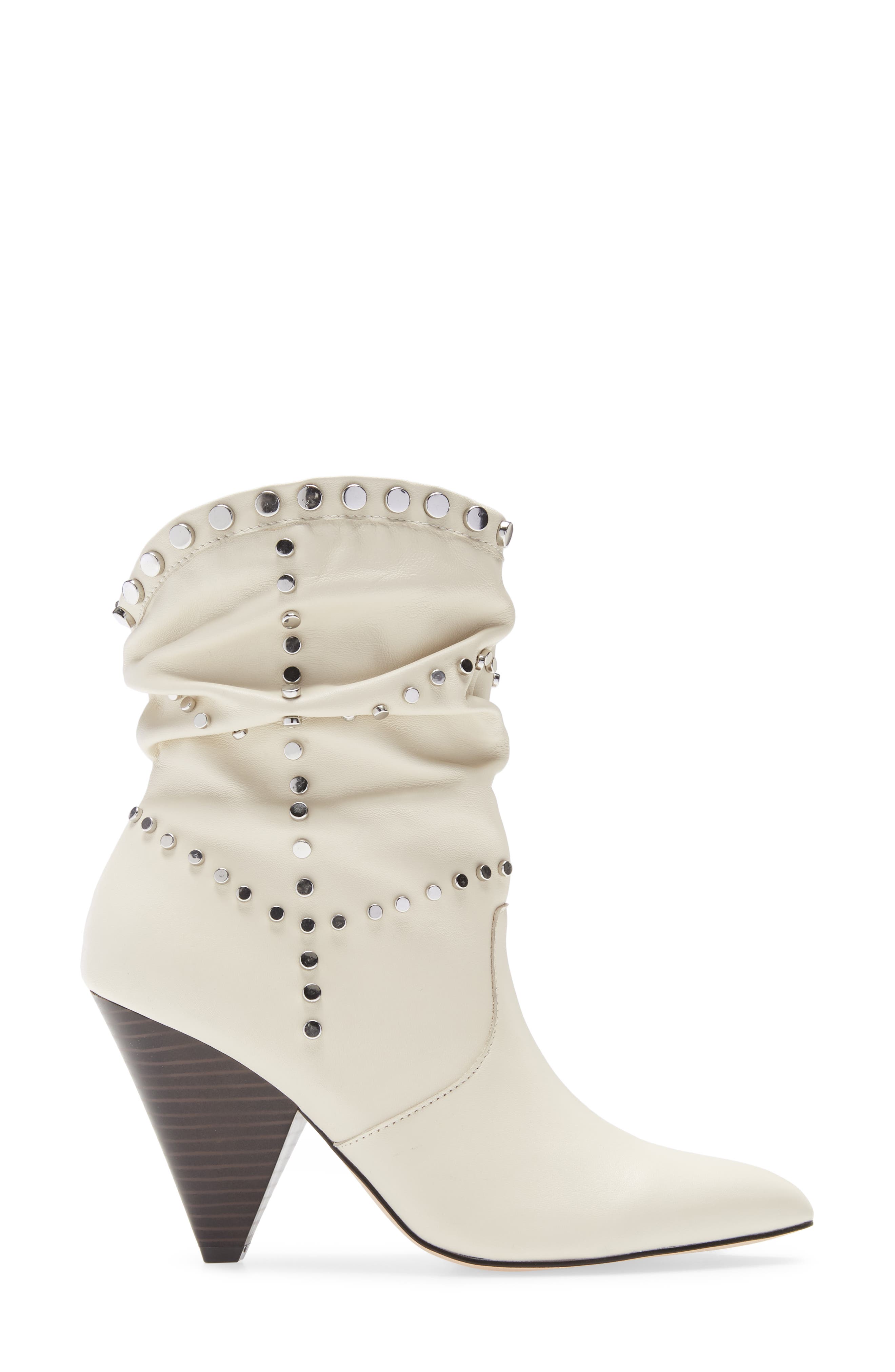 Cebina Studded Bootie, Alternate, color, BIANCA LEATHER