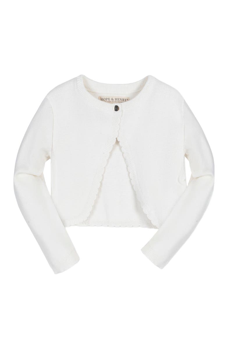 Hope & Henry Baby Girls' Organic Cropped Milano Cardigan, Infant, Main, color, 