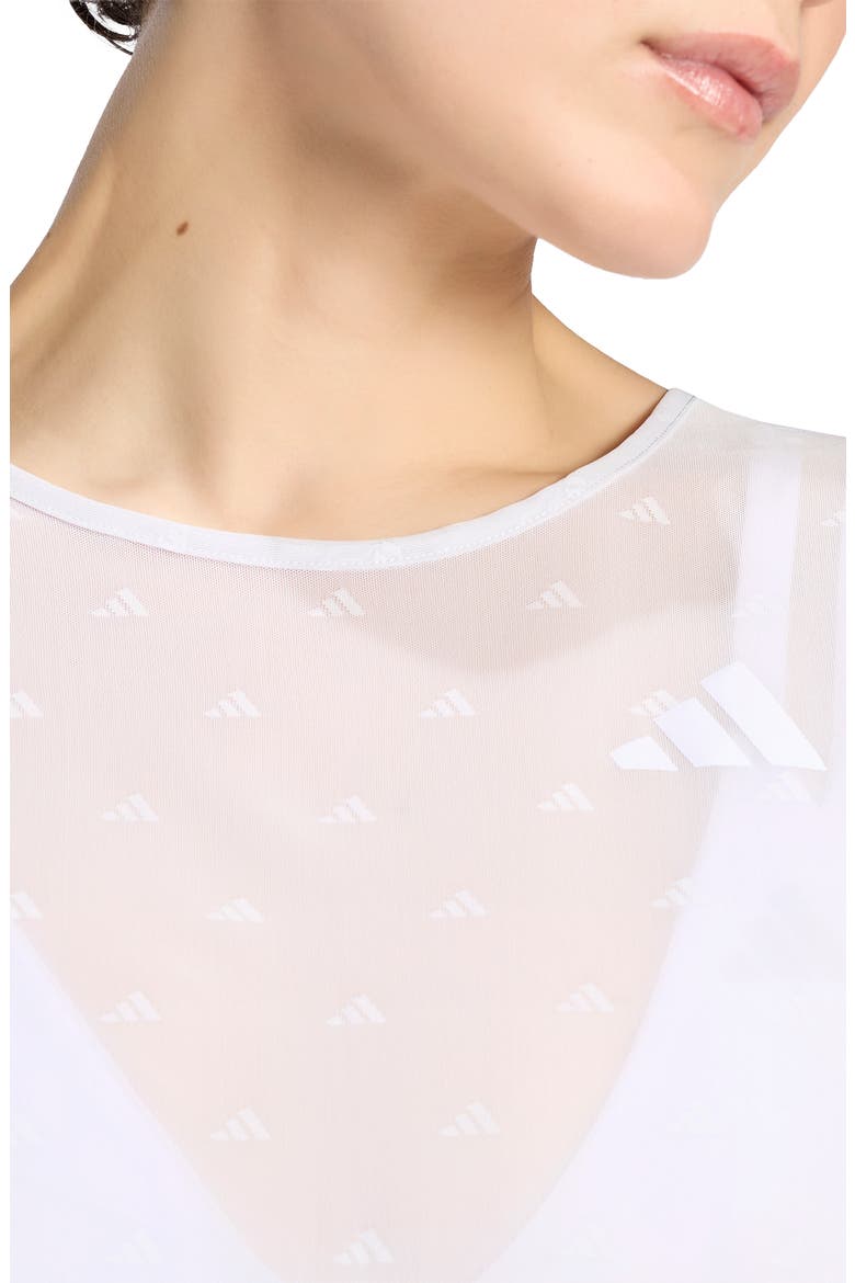 Essential Logo Jacquard Mesh T-shirt, Alternate, color, FROZEN PURPLE
