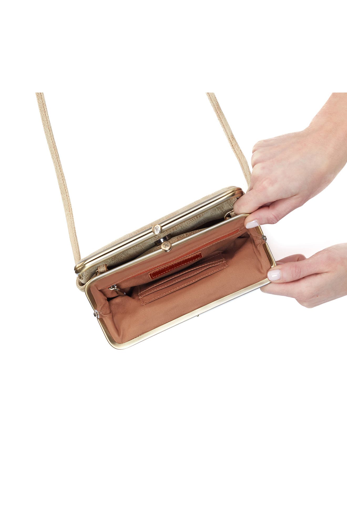 HOBO Lauren Leather Frame Crossbody Bag, Alternate, color, 