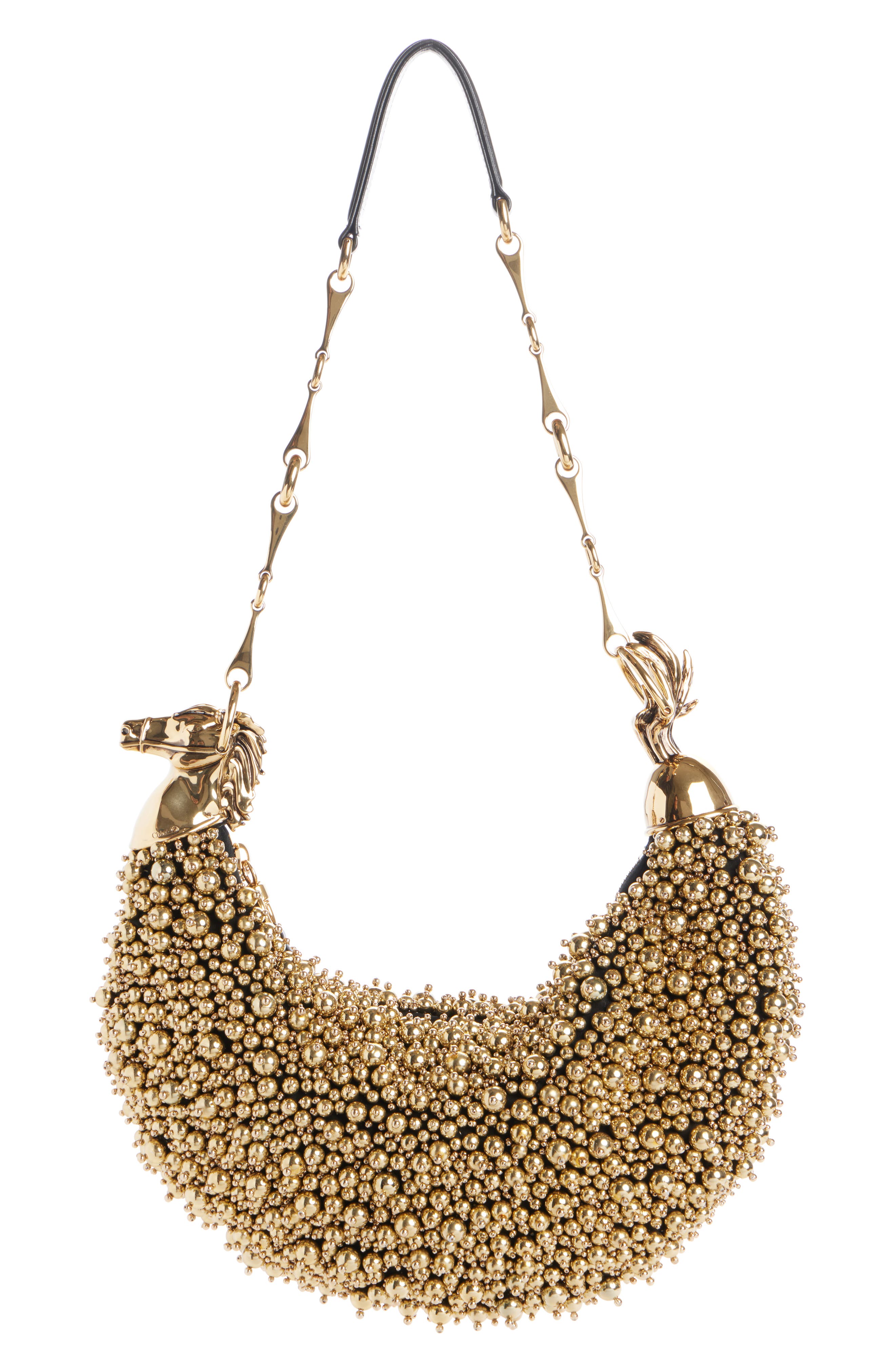 Chloé Chain Horse Beaded Hobo Bag, Main, color, 