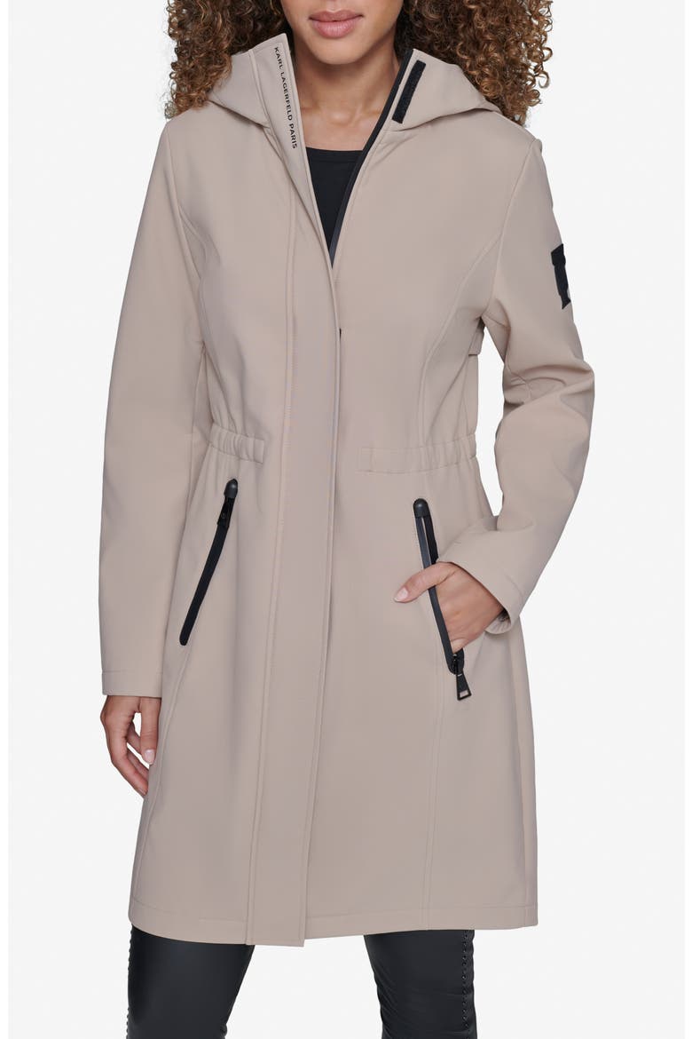 Water Resistant Hooded Raincoat, Main, color, KHAKI