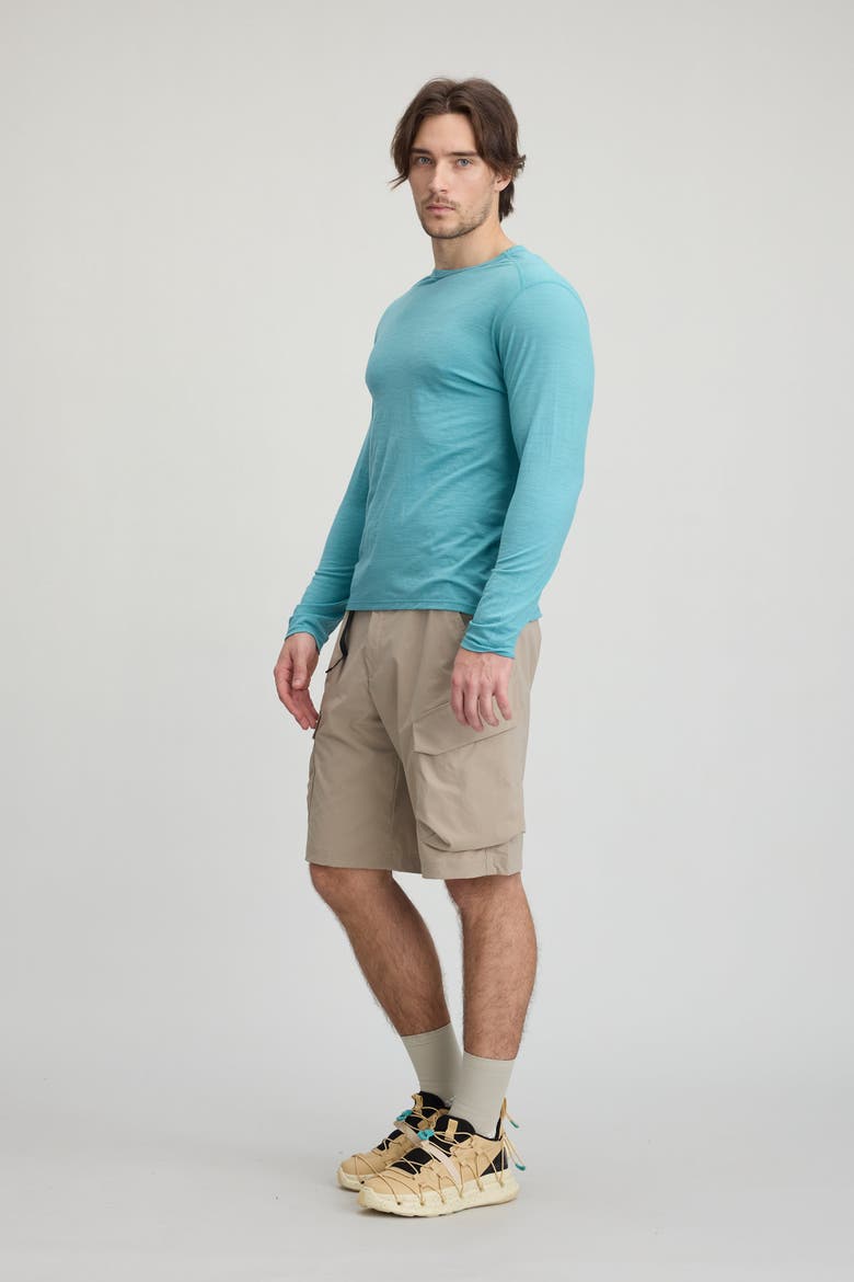 Men's 100% Merino Classic L/S Crew, Alternate, color, Dusty Turqoise