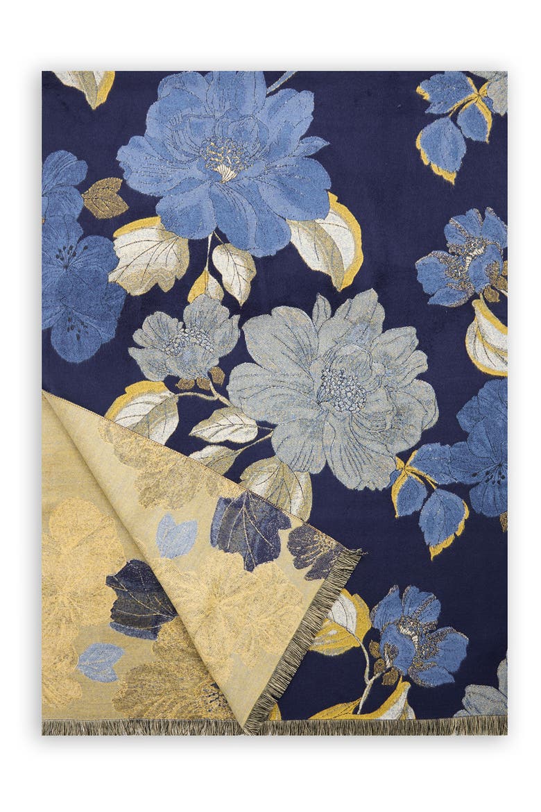 Metallic Touch Reversible Scarf, Alternate, color, BLUE MULTI