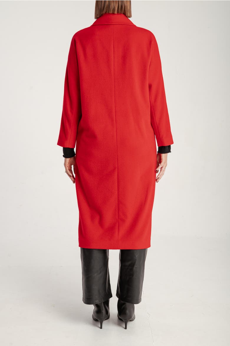 Cashmere Double Breasted Long Coat, Alternate, color, Red