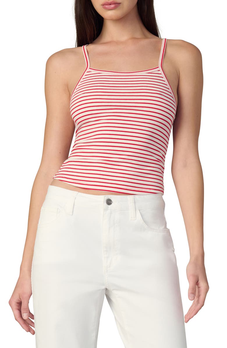 Joe's The Everyday Stripe Tank Top, Main, color, White/ Cherry Red Stripes