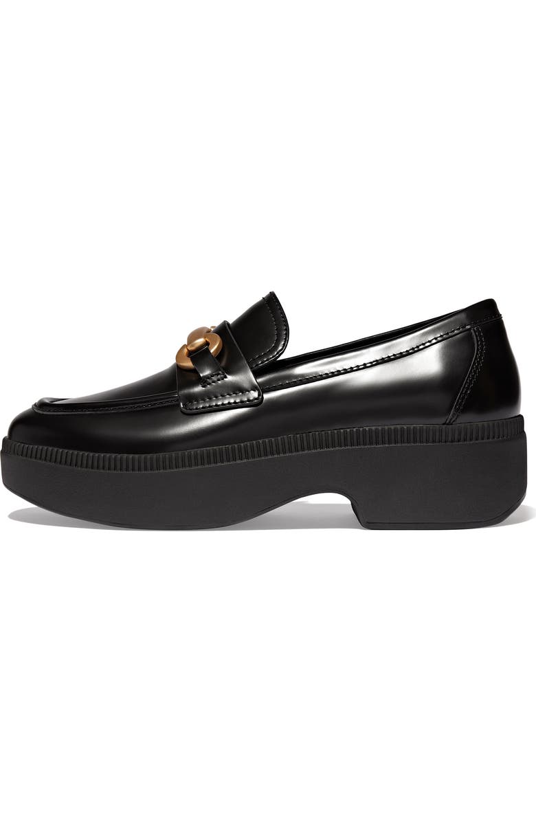 FitFlop F-Luma Chunky Snaffle Bit Platform Loafer, Alternate, color, Black