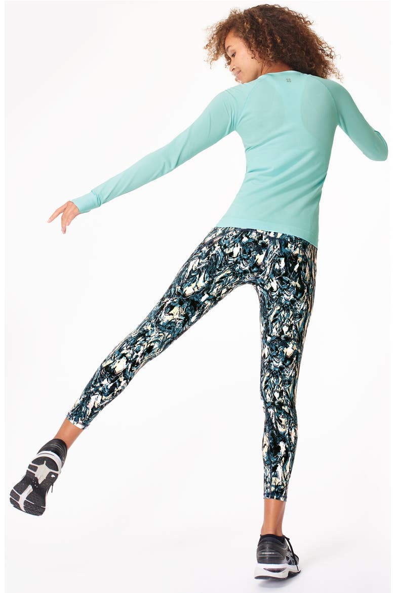 Power Pocket Workout Leggings, Alternate, color, BLUE MARBLE PRINT