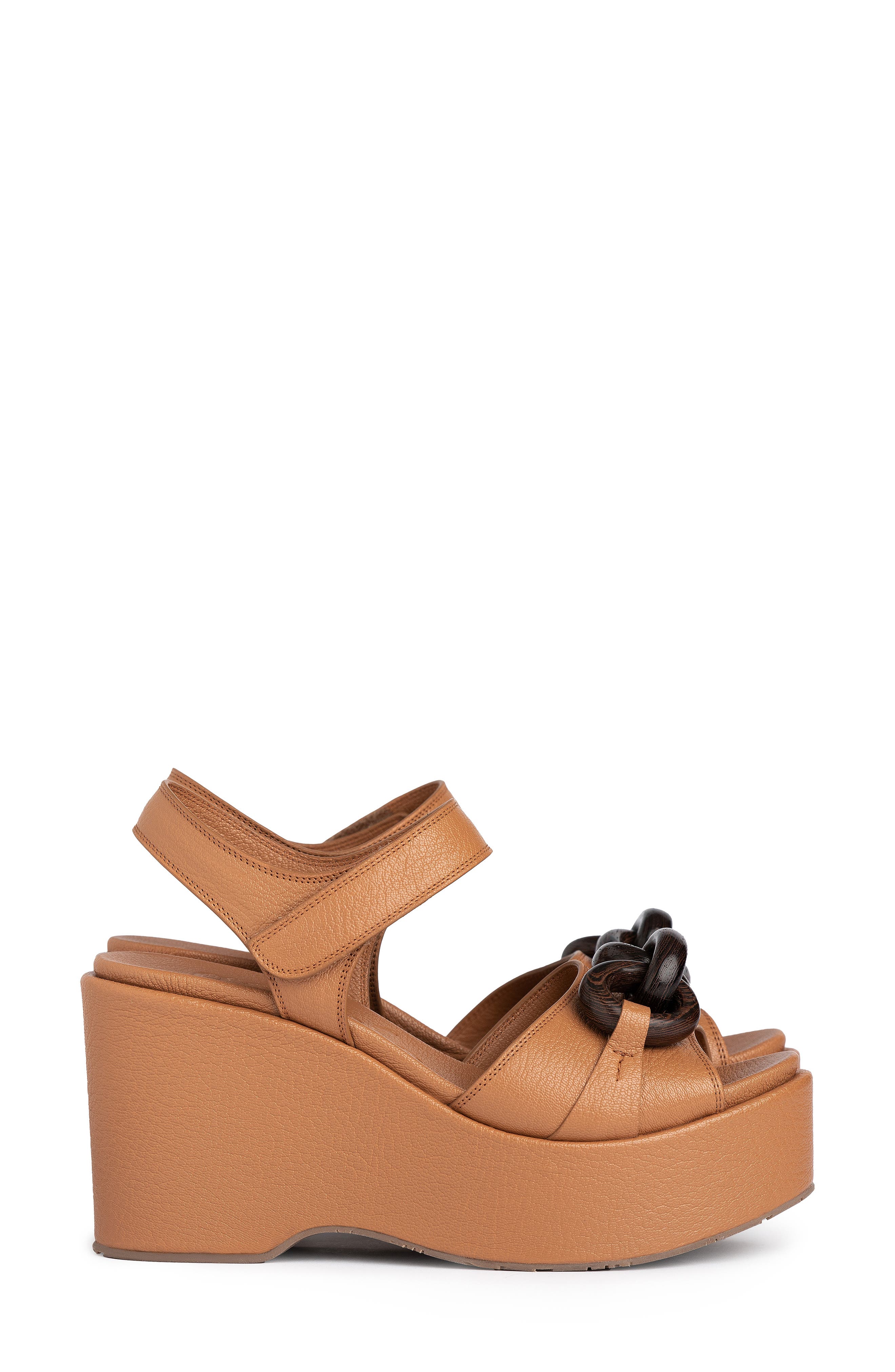 Pedro Garcia Delta Platform Wedge Sandal, Alternate, color, Tan