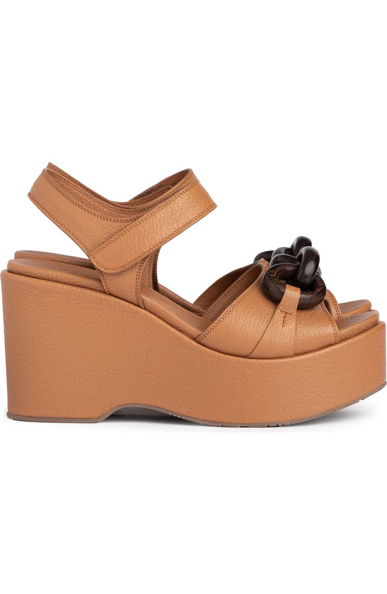 Pedro Garcia Delta Platform Wedge Sandal, Alternate, color, Tan