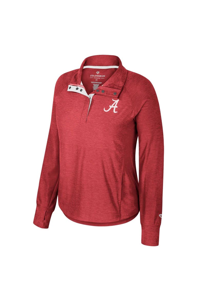Women's Colosseum Crimson Alabama Crimson Tide Cressida Raglan Half-Snap Top, Alternate, color, Crimson