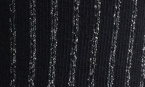 Nordstrom Sparkle Stripe Crew Socks In Black