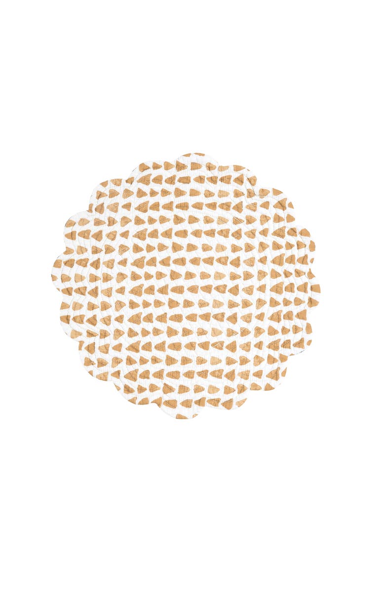 C&F Home Natural Home Cotton Quilted Round Reversible Placemats Set of 6, 17", Alternate, color, Brown