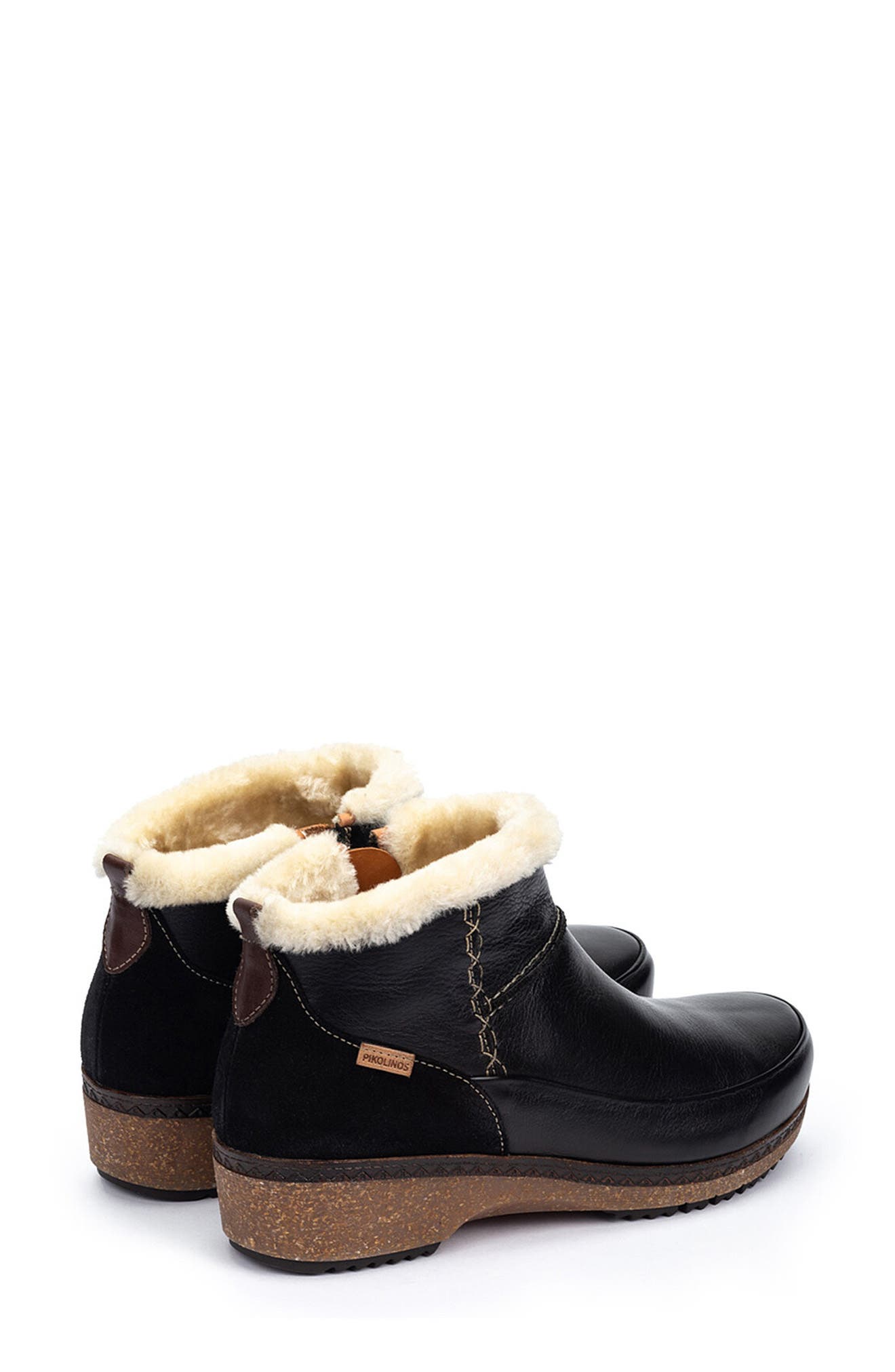 PIKOLINOS Granada Faux Fur Bootie, Alternate, color, Black