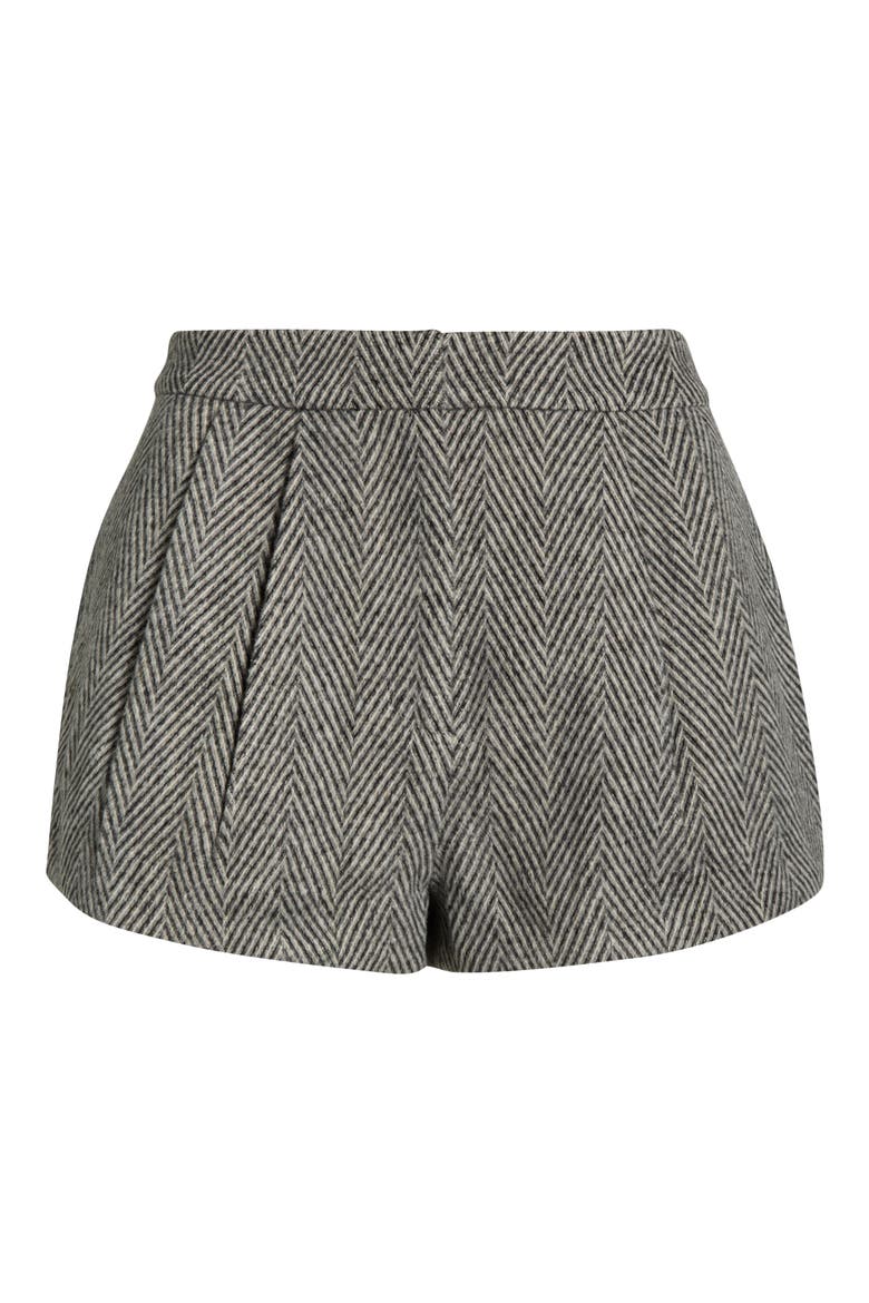 Sorine Herringbone Wool Blend Shorts, Alternate, color, GREY HERRINGBONE