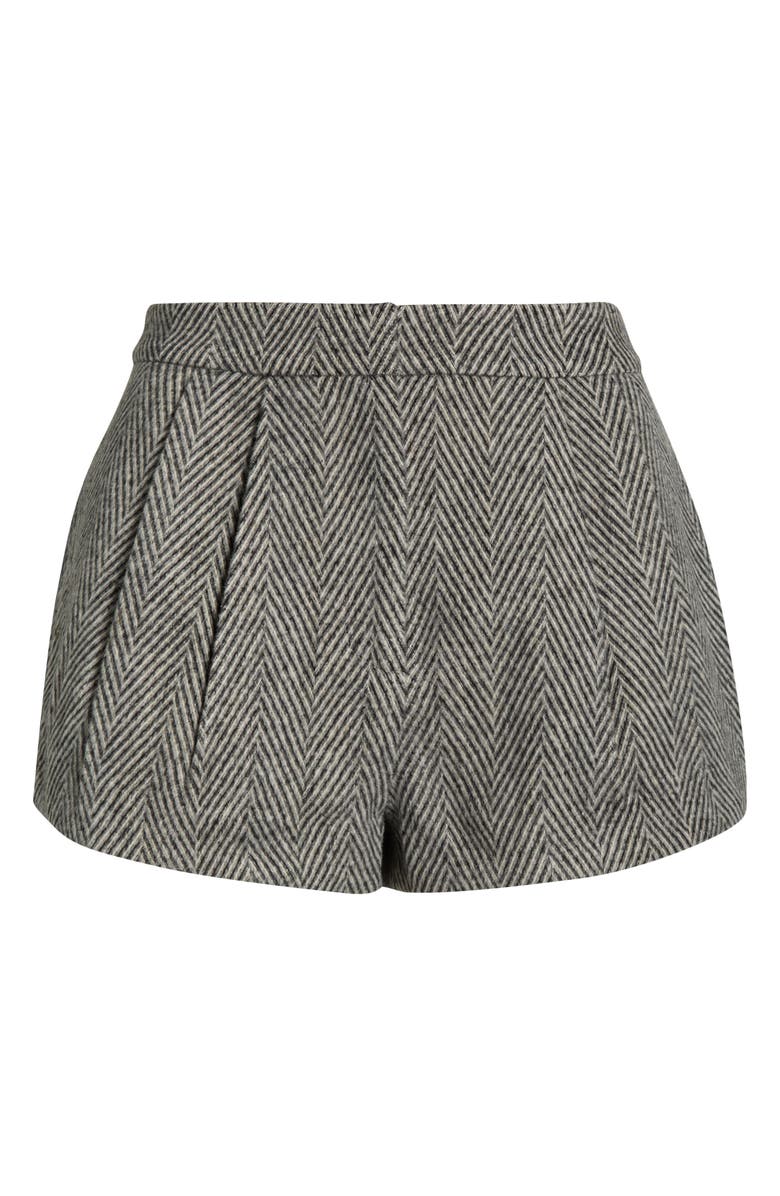 ASTR the Label Sorine Herringbone Wool Blend Shorts, Alternate, color, Grey Herringbone