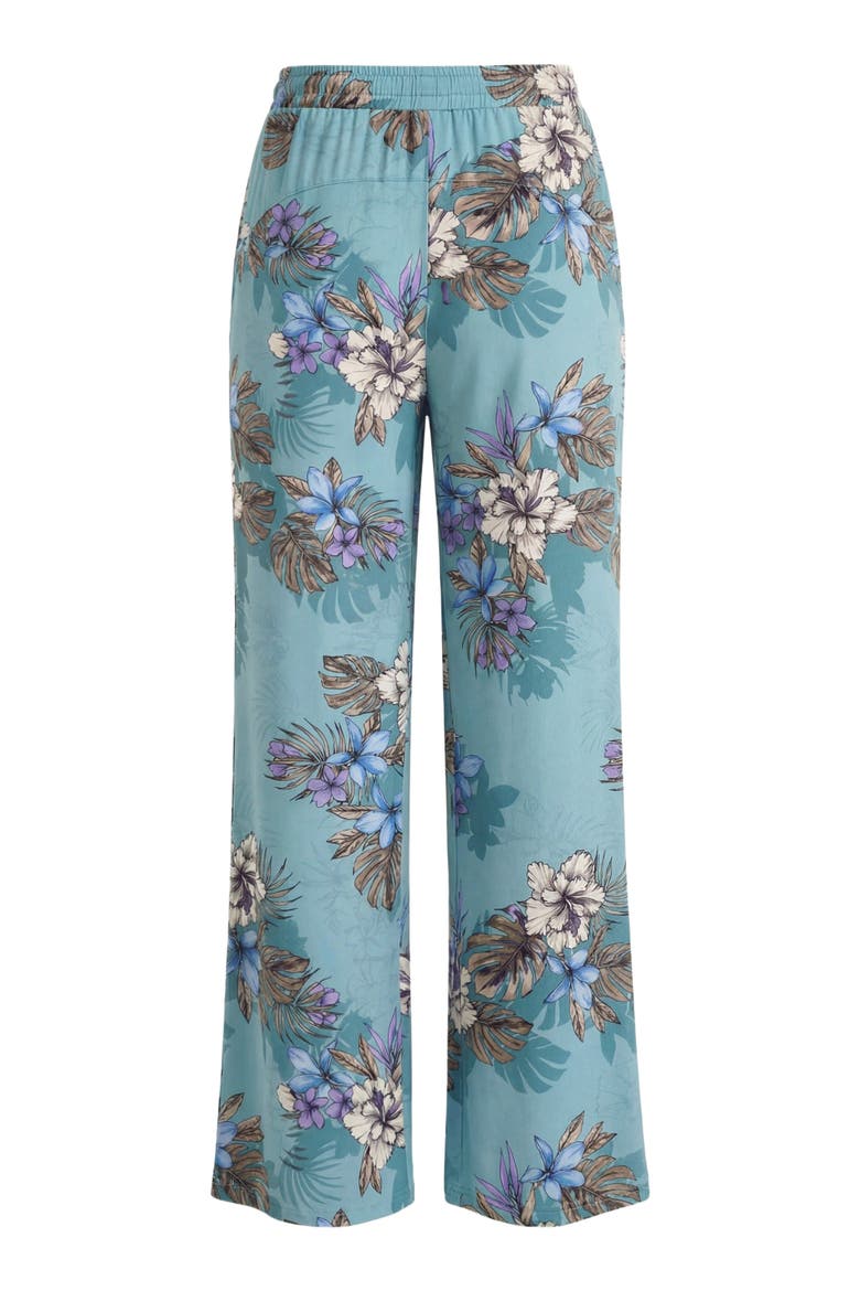 Exotic Floral Womens Wide Leg  Lounge Pant, Alternate, color, EXOTIC FLORAL TEAL
