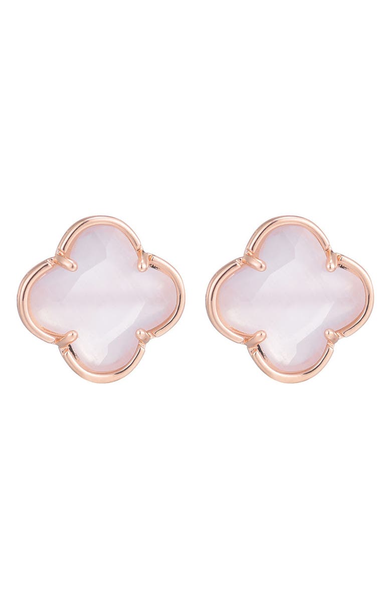 Adornia Clover Stud Earrings & Station Necklace Set, Alternate, color, Gold