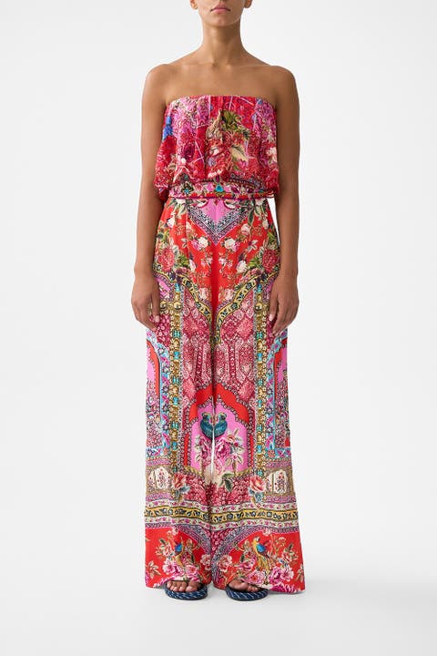 Strapless Jumpsuit With Frill