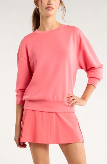 Zella Soft Luxe Boxy Crew Sweatshirt | Nordstrom