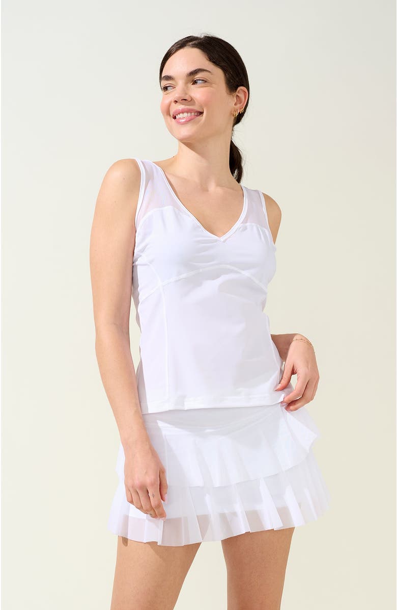 Bobbe Active V-Neck Mesh-Strap Tank, Alternate, color, Panno