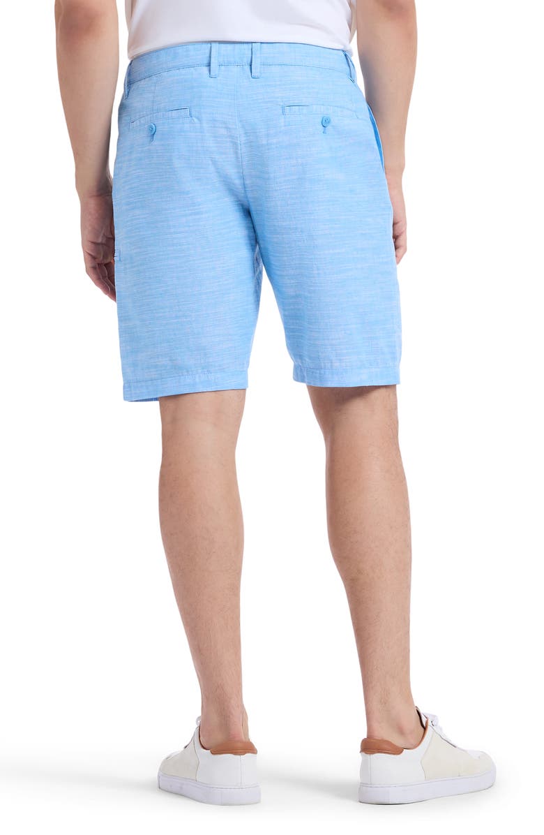 Robert Graham Dixton Cotton & Linen Shorts, Alternate, color, Blue