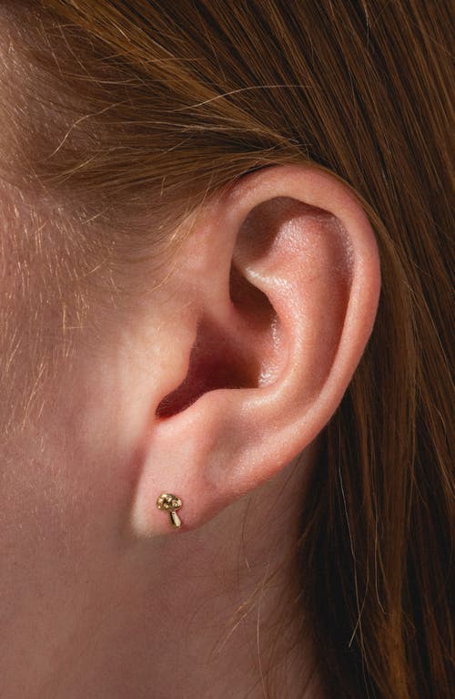 Local Eclectic Mushroom Stud Earrings In Gold