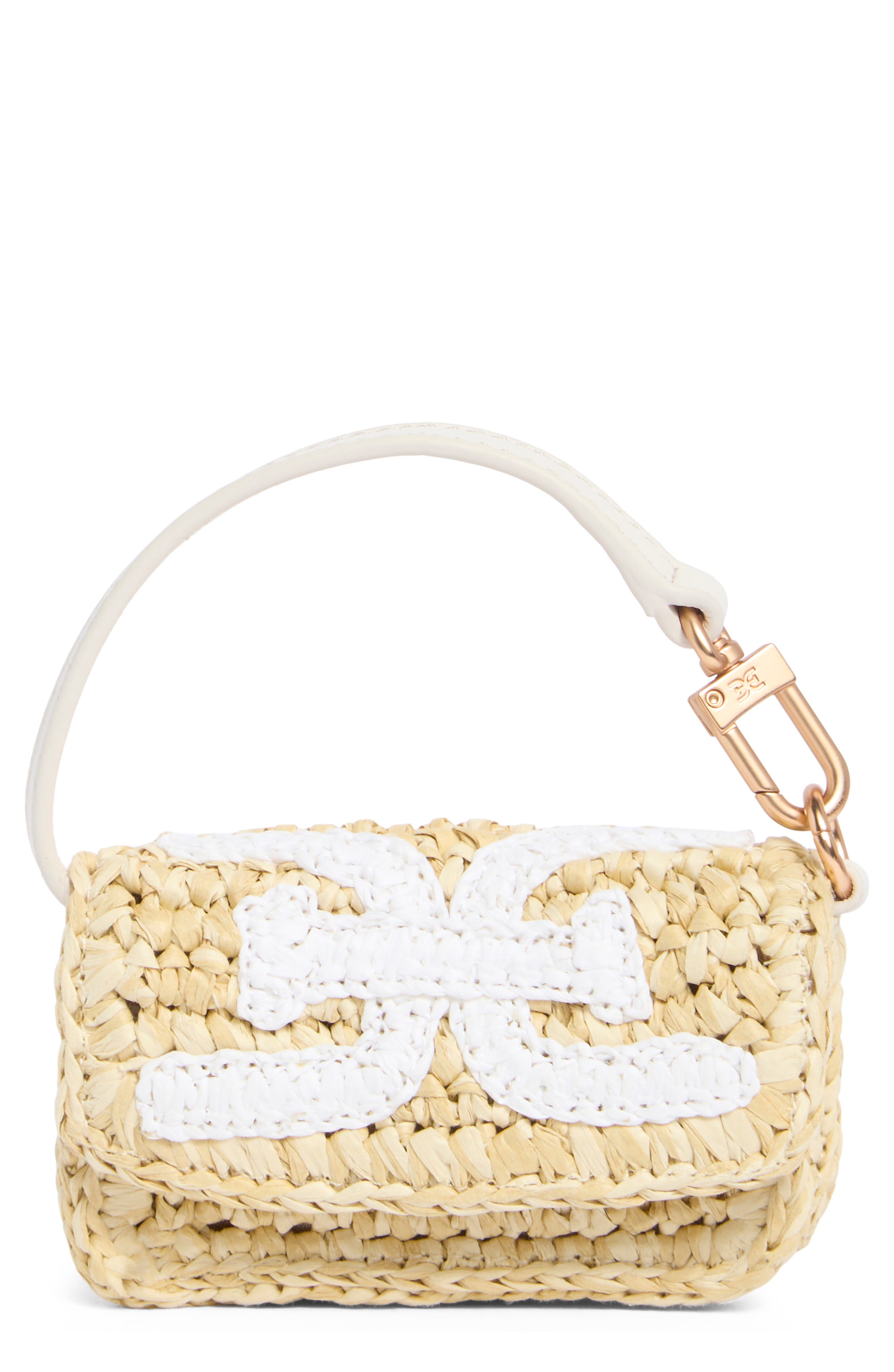 Lynn Mini Raffia & Leather Wallet