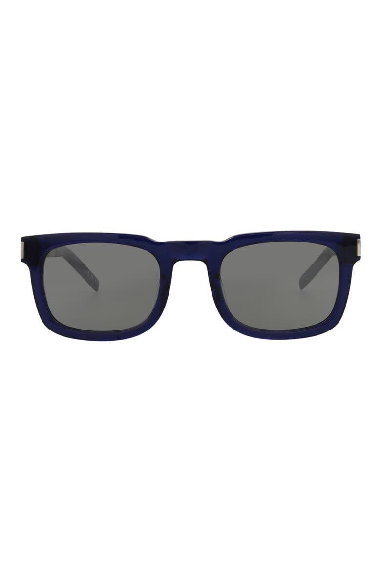 51mm Square Sunglasses, Main, color, BLUE SILVER