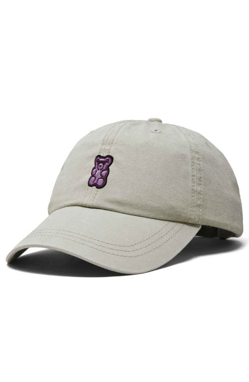 Dalix Purple Gummy Embroidered Cap In Washed Stone White