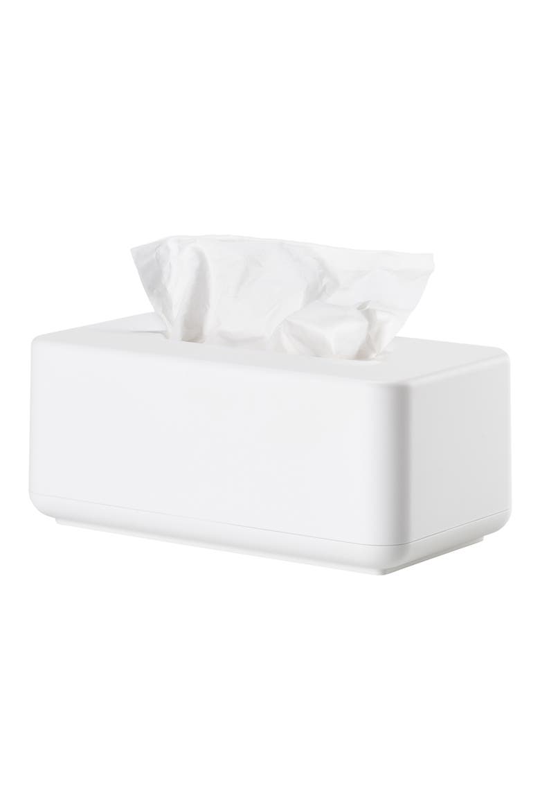 Ume Rectangular Tissue Box, Alternate, color, WHITE