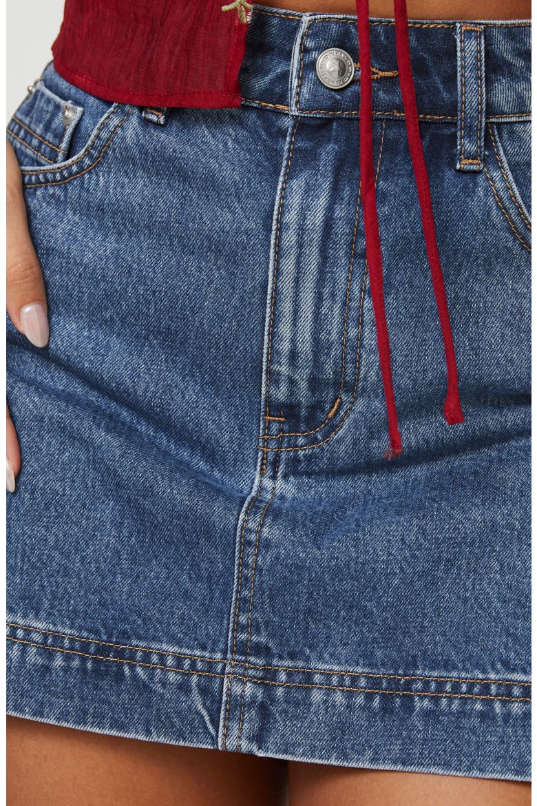 Gazelle Denim Miniskort, Alternate, color, BLUE