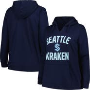 PROFILE Women's Profile Deep Sea Blue Seattle Kraken Plus Size Arch Over Logo Pullover Hoodie