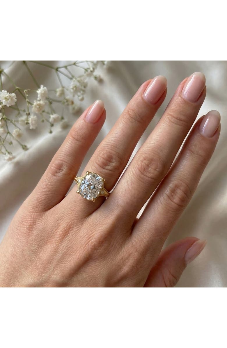 Bliss Diamond Certified 5Ct Taylor Elongated Cushion Engagement Ring 14k Gold Lab Grown, Alternate, color, 14K Yellow Gold