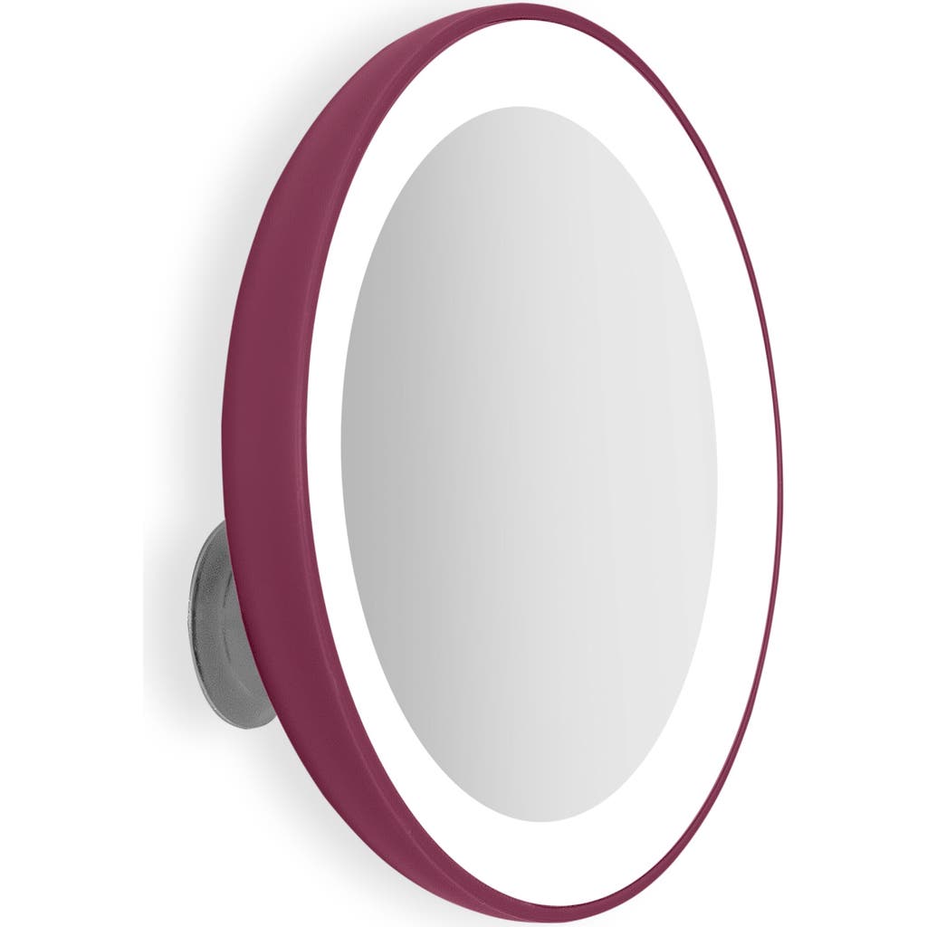 Zadro Lighted Compact Mirror With 10x Magnification & Suction Cup In Magenta