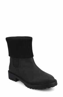 Journee Collection Isabeau Knit Collar Chelsea Boot - Wide Width Available