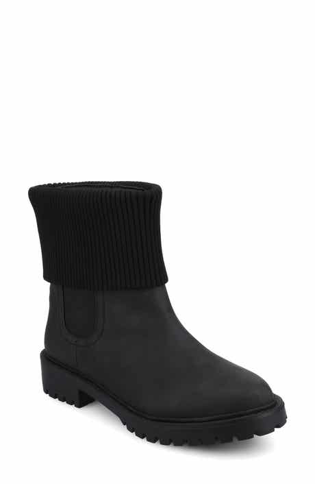 Journee Collection Isabeau Knit Collar Chelsea Boot - Wide Width Available