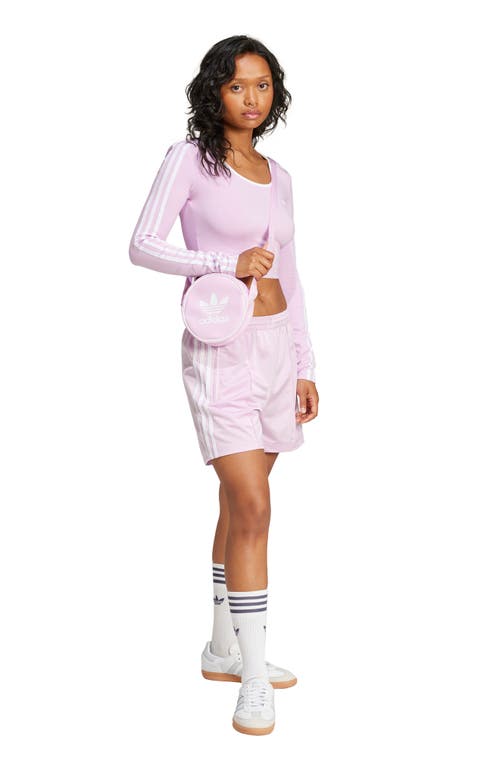 Shop Adidas Originals Firebird Recycled Polyester Shorts In Light Orchid